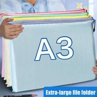 5/10pcs Super Large Grid Waterproof Zipper File Bags - A3/A4/B4/A5/B5/B6 Transparent, Durable Studen