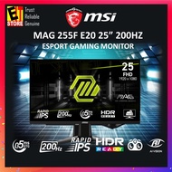 MSI MONITOR MAG 255F E20 25" 1ms /200HZ / RAPID IPS PANEL/ FHD / AMD FREESYNC ESPORT GAMING MONITOR