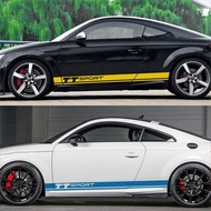2PCS Car Door Side Sticker Audi TT 8n 8j 8s MK1 MK2 MK3 Sport Skirt Stripes Decor Vinyl Film Wrap De