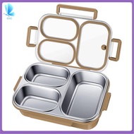 Stainless Steel Lunch Box 3 Compartment Metal Lunch Container Steel Bento Box - Ideal for School Off