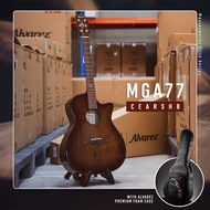 Alvarez MGA77CEARSHB กีตาร์โปร่งไฟฟ้าทรง GA สเปค All Solid Black Walnut พร้อมโฟมเคส