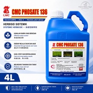 4L CMC Phosate 136 Racun Rumpai Kerbau Lalang Pait Glyphosate 13.6% Racun Serap Pekatan Larut Ait (S