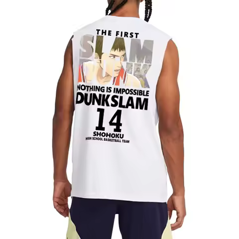 Anime Slam Dunk Tank Top Men Summer Vest Sport Basketball Clothes Men Gym High Street Casual Male Sl