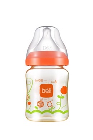b&h 寬口徑PPSU防脹氣奶樽180ml 配貝赫奶嘴 (小花)