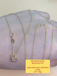 COD 18k SAUDI GOLD JAPAN STYLE CHAIN W/Pendant Back to Back