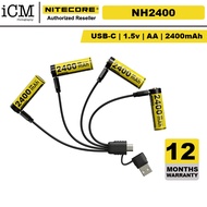 Nitecore NH2400 Rechargeable AA li-ion Battery USB-C 2400mAh