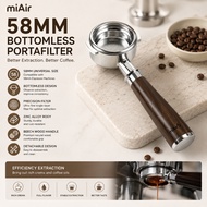 miAir 58mm Bottomless Portafilter Compatible with Most 58mm Espresso Machines/Gemilai/CRM/WPM
