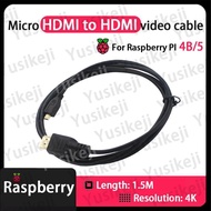 Raspberry Pi 5/4B Micro-HDMI to HDMI Display adapter cable 30CM 100CM 150CM length optional support 