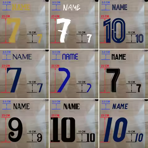Madrid Football Team Home And Away Name Number Patches 7# 10# 11# 8# 9# Black Customized Heat Transf