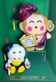 (收藏精品）全新 絕版懷舊 DANIEL & Co. Sanrio (2001) A - Monkichi 馬騮仔 (約高35cm高 售$198) 及 B - Pekkle AP鴨 (約長27cm 售