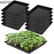 INSTORE1 10Pcs Plant Growing Trays, No Holes Reusable Seed Propagation Tray, Seedling Tray Durable Plastic 550x285x60mm Bonsai Flowerpot Tray Wheatgrass
