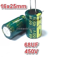 5pcs Capacitors 68UF 450V 16x25mm Capacitors 450V 68UF