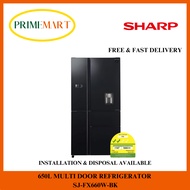 SHARP SJ-FX660W-BK 650L MULTI DOOR REFRIGERATOR - 2 YEARS SHARP WARRANTY + FREE DELIVERY