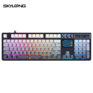 Skyloong GK104 PRO แบบมีสายและคีย์บอร์ดเกมไร้สาคีย์บอร์ดแบบกลไกปะเก็นด้านบนพร้อมหน้าจอ RGB แบบจอแอลซ
