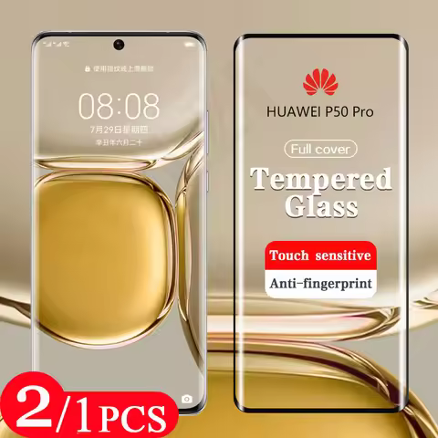 2/1Pcs Tempered Glass for Huawei P50 P40 lite E P30 P20 pro plus Phone Screen Protector Glass smartp