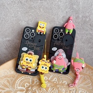 Samsung Galaxy ON7 2016 ON7 C7 Pro C9 C9 Pro A03 A03 Core 2015 J2 Prime A04 A04E M04 F04 A05 A05S A24 4G Cartoon SpongeBob Patrick IPhone Case With Doll and Holder Lanyard