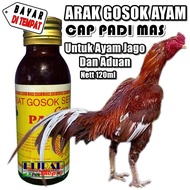 Obat Ayam Obat Gosok Ayam Arak Gosok Ayam Arak Ayam Jago Dan Ayam Aduan ARAK GOSOK CAP PADI MAS - Kemasan Botol Kaca 120ml - Hijrah Pet Shop