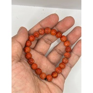 Gelang Batu Marjan Alami Merah saiz 8@9mm & -11 @ 12mm