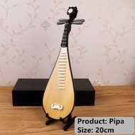 FHJIK Guzheng Pipa จำลองพร้อมขาตั้งและเคสมินิเครื่องประดับเครื่องดนตรีขนาดเล็กของขวัญแบบดั้งเดิมจีน