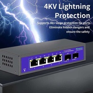 2.5Gbps Ethernet Switch 4 Port 2500Mbps Network Switcher 2 Port 10G Sfp+ Slot Home Lab Hub Internet