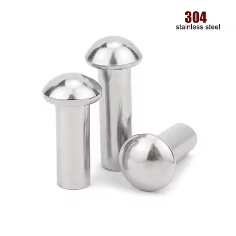 10/50pcs A2-70 304 Stainless Steel Button Round Head Solid Rivet Self Plugging M0.8 M1 M1.2 M1.4 M1.