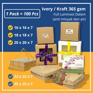 [100 Pcs] Box 16x16x7 18x18x7 20x20x7 22x22x7 25x25x8 Rice Box Catering Box Rice Bread Box Box