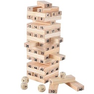 Wooden Dice Toy Blocks Consists of 54 blocks and equipped with 4 dices