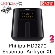 Philips HD9270 | HD9280 Essential Airfryer XL. Rapid Air Technology. 1.2kg, 6.2L Capacity. Safety Mark Approved. 2 Year Warranty.