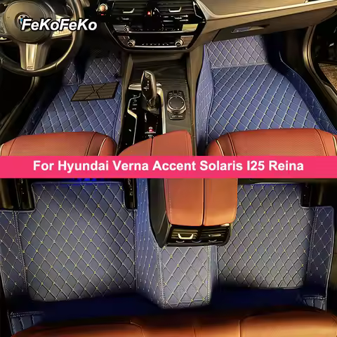 Custom Car Floor Mats For Hyundai Verna Accent Solaris I25 Reina Auto Carpets Foot Coche Accessories