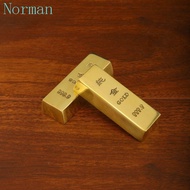 NORMAN Simulation Gold Brick, Alloy Craft Solid Gold Bar Ornaments, Funny Carved Handicraft Lucky Gold Bar Office