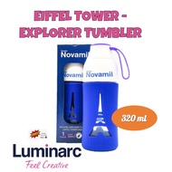 Luminarc Explorer Water Tumbler - 320ml Eiffel Tower With Silicon Heat Resistant Support Transportable Bottle by Novamil