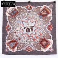 Hermès [สภาพดีมาก] LA MAGIE Magic Rabbit Playing Card Print Silk Carré 90