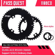 PASS QUEST BCD110 R9100 2X Sprocket AERO crankshaft set Round black 9-11 speed Road bike Gravel bike 46T 48T 50T 52T
