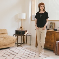 [CUMAR] Elastic Cotton Classic Trousers Blue Rice