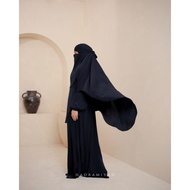 Set Jubah Wafa Termasuk Khimar Labuh dan Niqab Set Clothing Wanita Dewasa Muslimah Raya Sedondon Haj