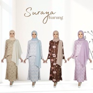 AMIABLY SURAYA Kurung Moden Floral Baju Raya 2026 Baju Kurung Wanita Sejuk & Ringan