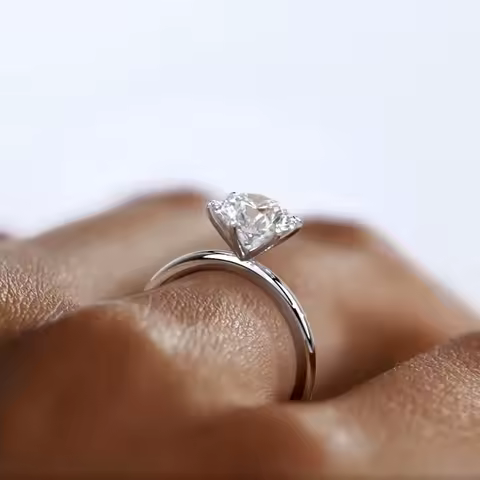 Classic 0.5ct/1ct/2ct Round D Moissanite 925 Sterling Sliver Ring for Women Wedding Engagement Promi