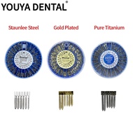 120PCS /Box Dental Screw Post Gold Plated Screw Post Stainless Steel Titanium Dental Materials