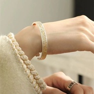 足银999平安古法描金手镯女开口镯子生日礼物国风女友Foot Silver 999 Ping An Ancient Method Gold Bracelet fo RkJTafQnQC0324