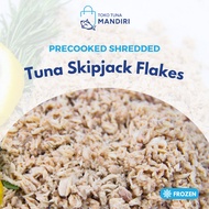 Frozen Precooked Tuna Skipjack Flakes / Precooked Cakalang Suwir | Kemasan plastik vakum 500gr / 1kg