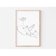 Tranh treo tường | Line art-Rhino Wall Art Nursery Printables 77 tranh canvas giá rẻ