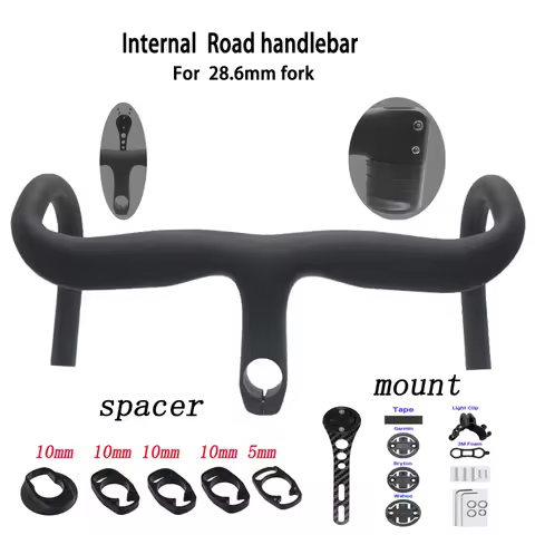Carbon handlebar 380mm 400mm Internal Wiring Integrated Handlebar 80/90/100mm stem 28.6mm fork with 