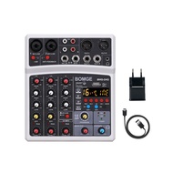 Wireless 4 Channels Audio Sound Mixer Mixing DJ Console USB Interface Sound Card with 48V Phantom Power 16 DSP Effects