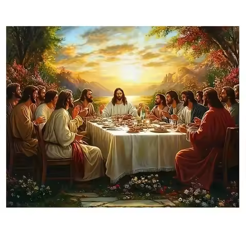 Adult Jigsaw Puzzle 1000 pcs Puzzle RThe Last Supper of Jesus and His Paper Puzzle Decorative Painti