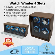 Watch Winder 4 Slots Solid Wood Finishing Automatic Watch Box Storage Box