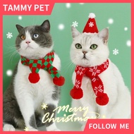 SG Shipment Pet Christmas Ball Scarf Cartoon Warm Bib Accessories For Dogs Cat Cotton Yorkshire Red 