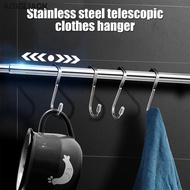 ADSGLJAGK Wardrobe Rail Extendable Clothing Rail 21.5 to 39.5 Inch Stainless Steel Clothes Rod with End Sockets Screws Wardrobe Rail Cupboard Closet Rod Extendable Clothing Rail