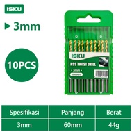 ISKU Mata Bor Set HSS 3-12mm Besi Kayu Beton Tembok 5pcs/10pcs Drill Bit Set Serbaguna Anti Karat