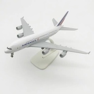 AirFrance A380 aircraft model 18cm with wheels + display base