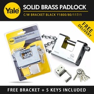 YALE Armour Padlock C/W Bracket Y1800/80/117/1 with 5 keys included!! Best Safety Lock Ever!!